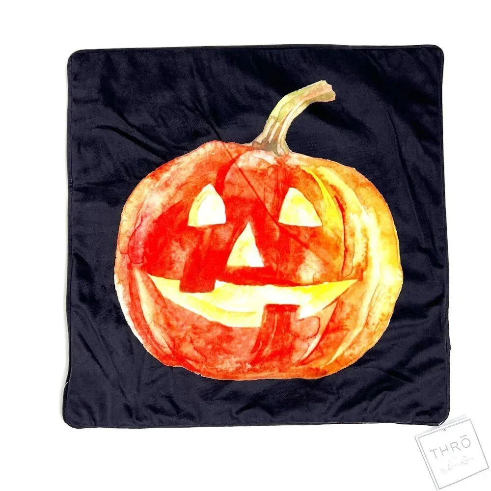NWT THRO by Marlo Lorenz Velvet Light-Up Pumpkin Pillow Cover 20
